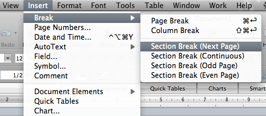 remove a page break in word 2011 for mac